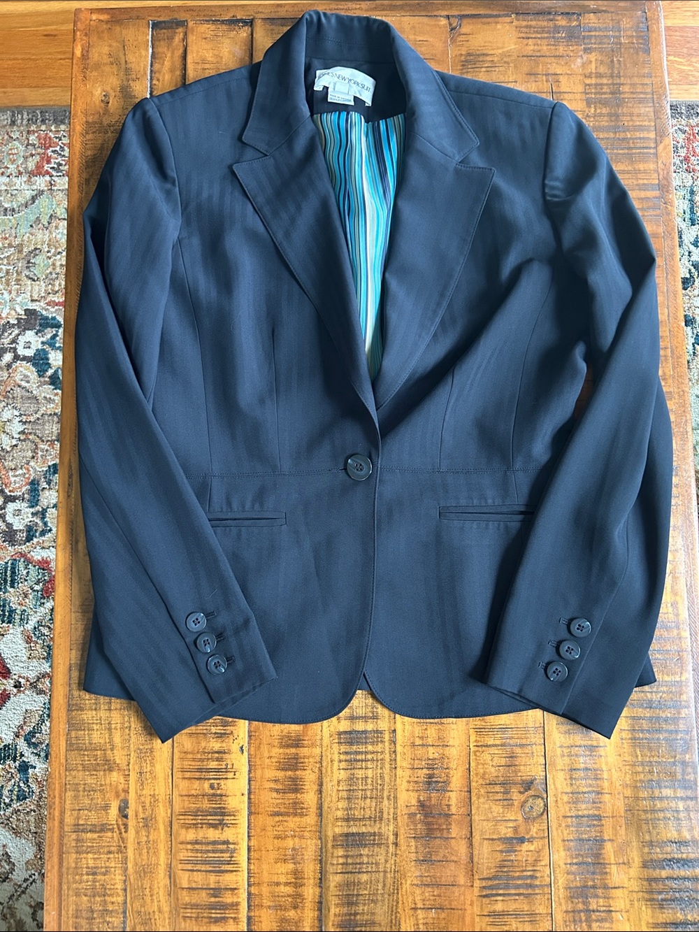 Jones New York Women's Navy Single-Button Blazer